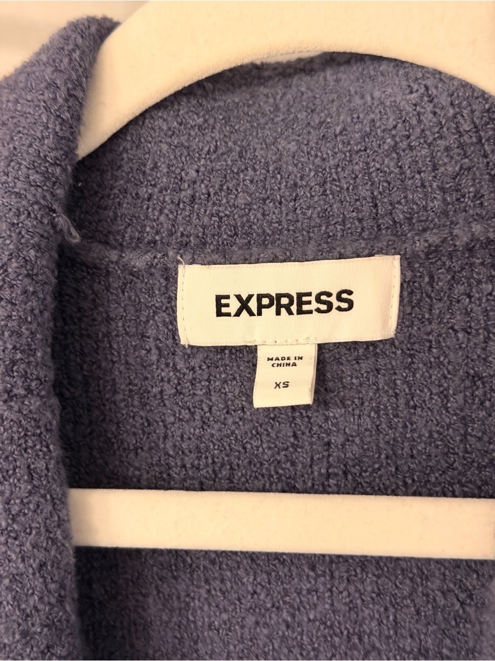 Express Lavender Bouclé Double-Breasted Blazer and Pencil Skirt - Picture 3 of 7